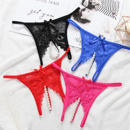Flirty Lace G-strings with Beaded Design - Image 9