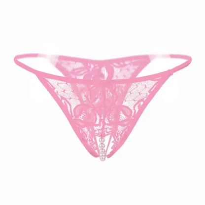 Transparent Lace with Beaded Crotch Design