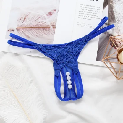 Hot Beaded Thong with Embroidered Butterfly - Image 10