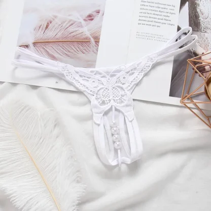 Hot Beaded Thong with Embroidered Butterfly - Image 11