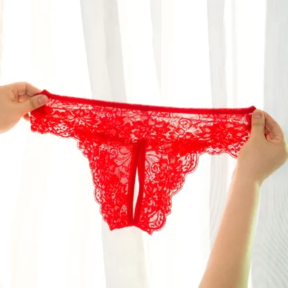 Plus Size Crotchless Sheer Lace Panty - Image 2