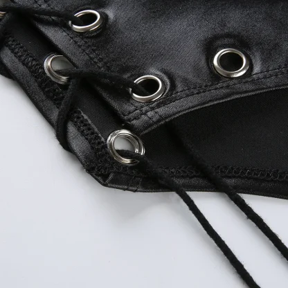 Halter Bodysuit with Hollow-out Rivet Design - Image 5