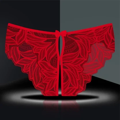 Open Crotch Sheer Panty with Mini Bowknot - Image 2