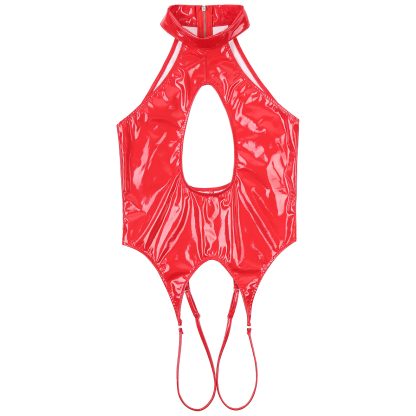 Crotchless Halter Bodysuit with Bust Cutout - Image 13