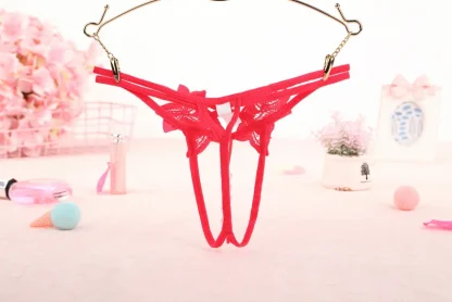 Beaded Open Crotch G-string with Strappy Design - Image 9