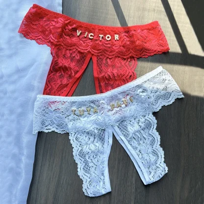Crotchless Lace Panty with Custom Letters - Image 6