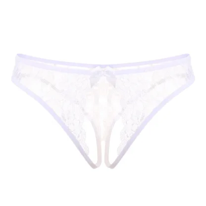 Sheer Lace Open Crotch Panties - Image 4