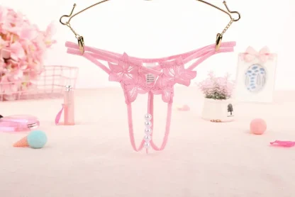 Beaded Open Crotch G-string with Strappy Design - Image 6