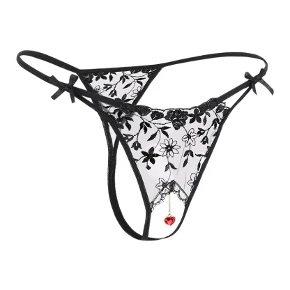 Crotchless G-string with Pearl-like Pendant - Image 5