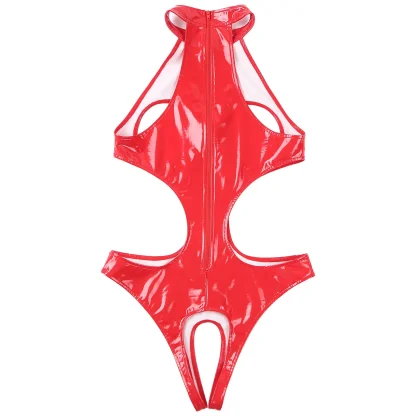 Cup Cutout Bodysuit with Halter Design - Image 4