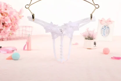 Beaded Open Crotch G-string with Strappy Design - Image 7