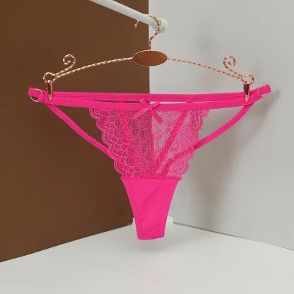Sheer Lace Thong with Strappy Back Design - Image 5