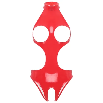 Cup Cutout Bodysuit with Halter Design