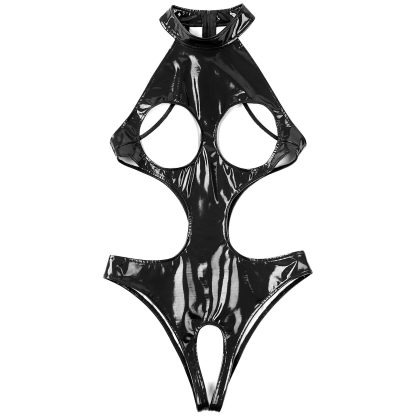 Cup Cutout Bodysuit with Halter Design - Image 11