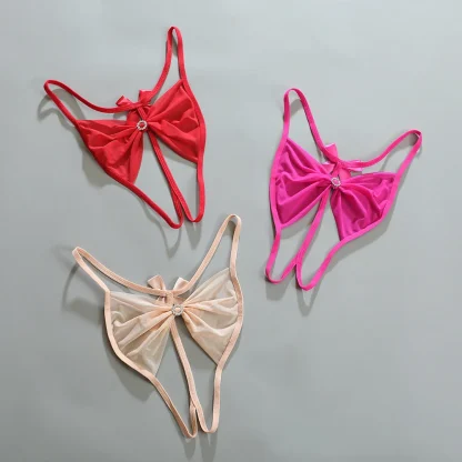 Elegant Bowknot Crotchless G-strings - Image 3