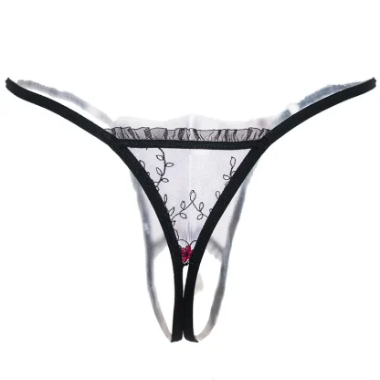 Crotchless G-string with Pearl-like Pendant - Image 2