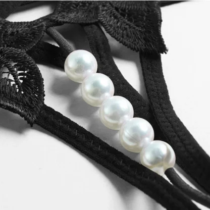 Beaded Open Crotch G-string with Strappy Design - Image 11