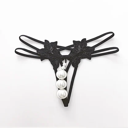 Embroidered Strappy G-string with Big Beads - Image 4