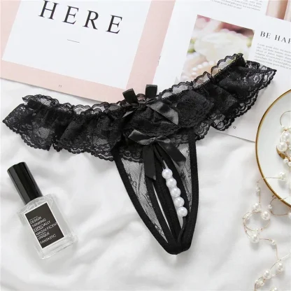 Beaded Thong with Ruffle Design