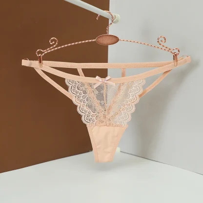 Sheer Lace Thong with Strappy Back Design - Image 6