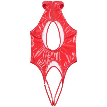 Crotchless Halter Bodysuit with Bust Cutout - Image 14