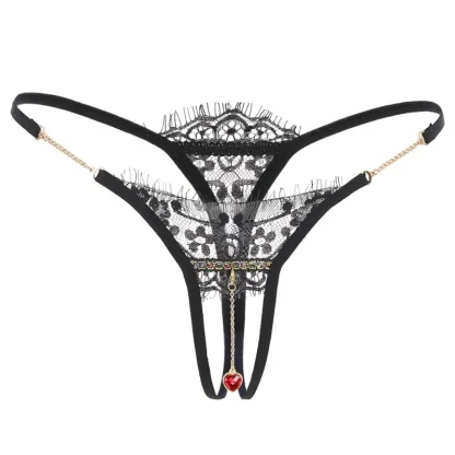 Crotchless G-string with Pearl-like Pendant - Image 6