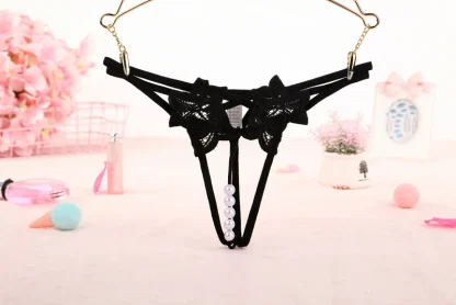 Beaded Open Crotch G-string with Strappy Design - Image 4