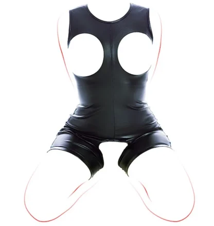 Seductive Cutouts Bodysuit with Lace-up Design - Image 2