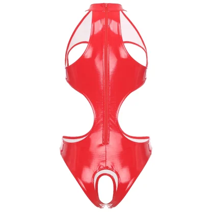 Cup Cutout Bodysuit with Halter Design - Image 2