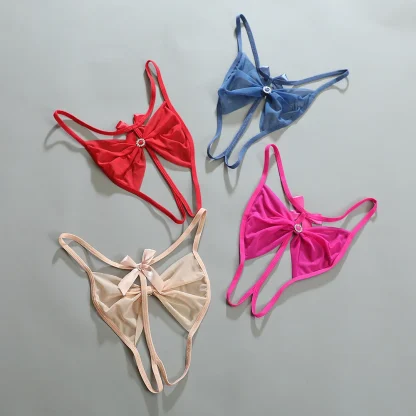 Elegant Bowknot Crotchless G-strings - Image 5