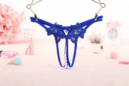Beaded Open Crotch G-string with Strappy Design - Image 8