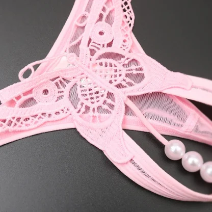 Hot Beaded Thong with Embroidered Butterfly - Image 6