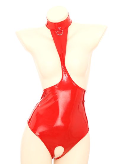 Backless Crotchless Bodysuit with Open Cup