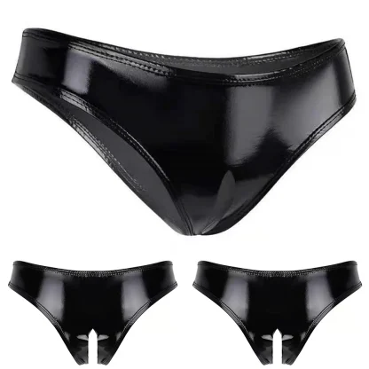 Sleek Black Panty with Open Crotch Design - Image 4