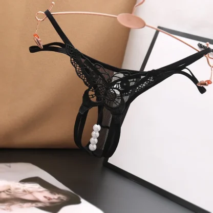 Hot Beaded Thong with Embroidered Butterfly - Image 4