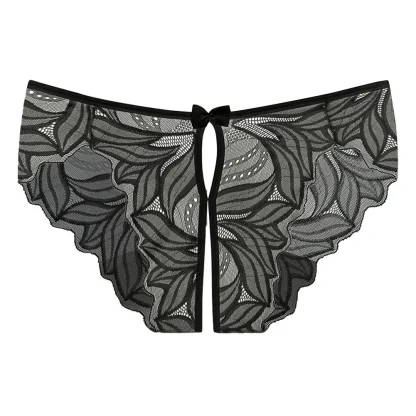 Open Crotch Sheer Panty with Mini Bowknot - Image 8