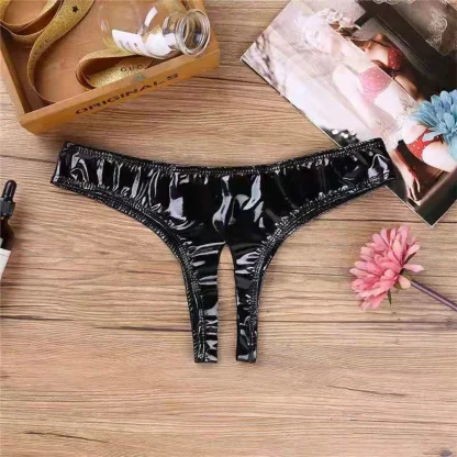 Sleek Black Panty with Open Crotch Design - Image 6