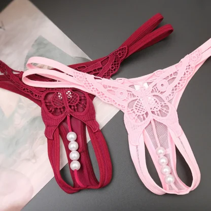 Hot Beaded Thong with Embroidered Butterfly - Image 7