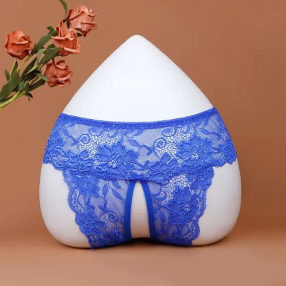 Crotchless Panties with Floral Sheer Lace - Image 4