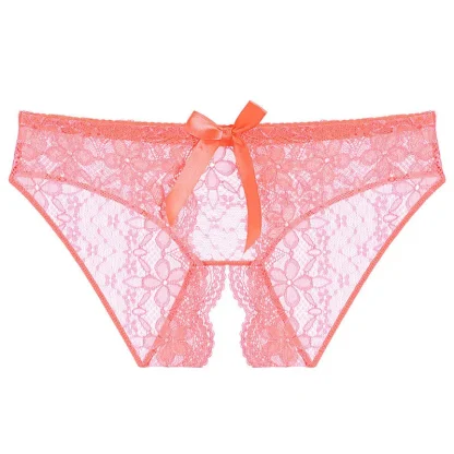 Seductive Crotchless Panties with Bowknot