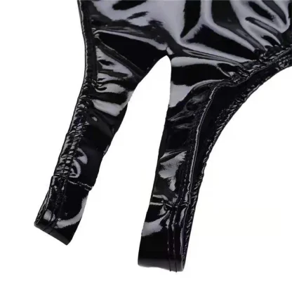 Sleek Black Panty with Open Crotch Design - Image 2