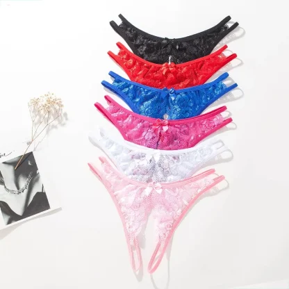 Sultry Open Crotch Panty with Floral Lace - Image 4