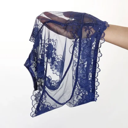 Ultra-thin Crotchless Panties with Floral Design - Image 14