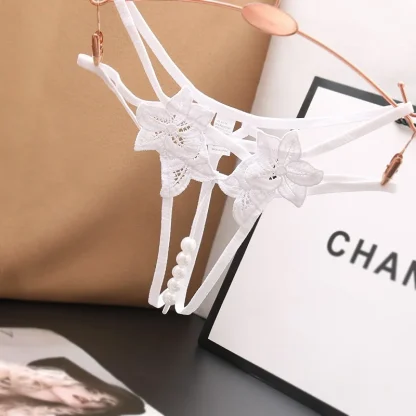 Beaded Open Crotch G-string with Strappy Design - Image 3