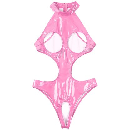 Cup Cutout Bodysuit with Halter Design - Image 7