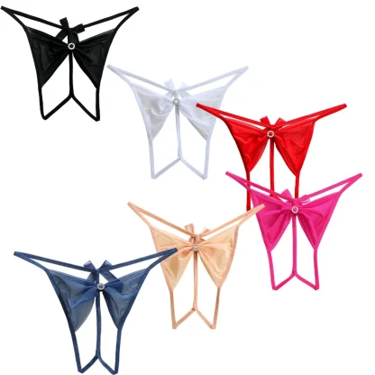 Elegant Bowknot Crotchless G-strings - Image 8