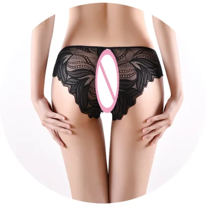 Open Crotch Sheer Panty with Mini Bowknot - Image 7