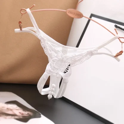 Hot Beaded Thong with Embroidered Butterfly - Image 5