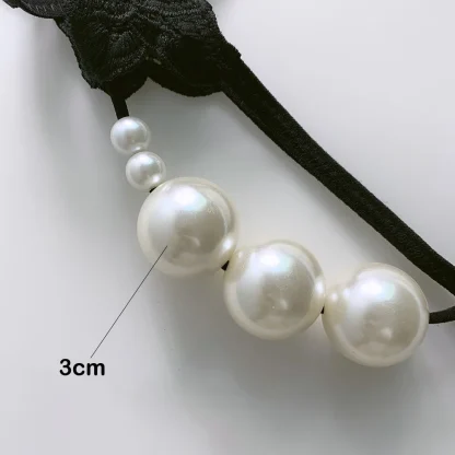Embroidered Strappy G-string with Big Beads - Image 5