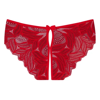Open Crotch Sheer Panty with Mini Bowknot - Image 9